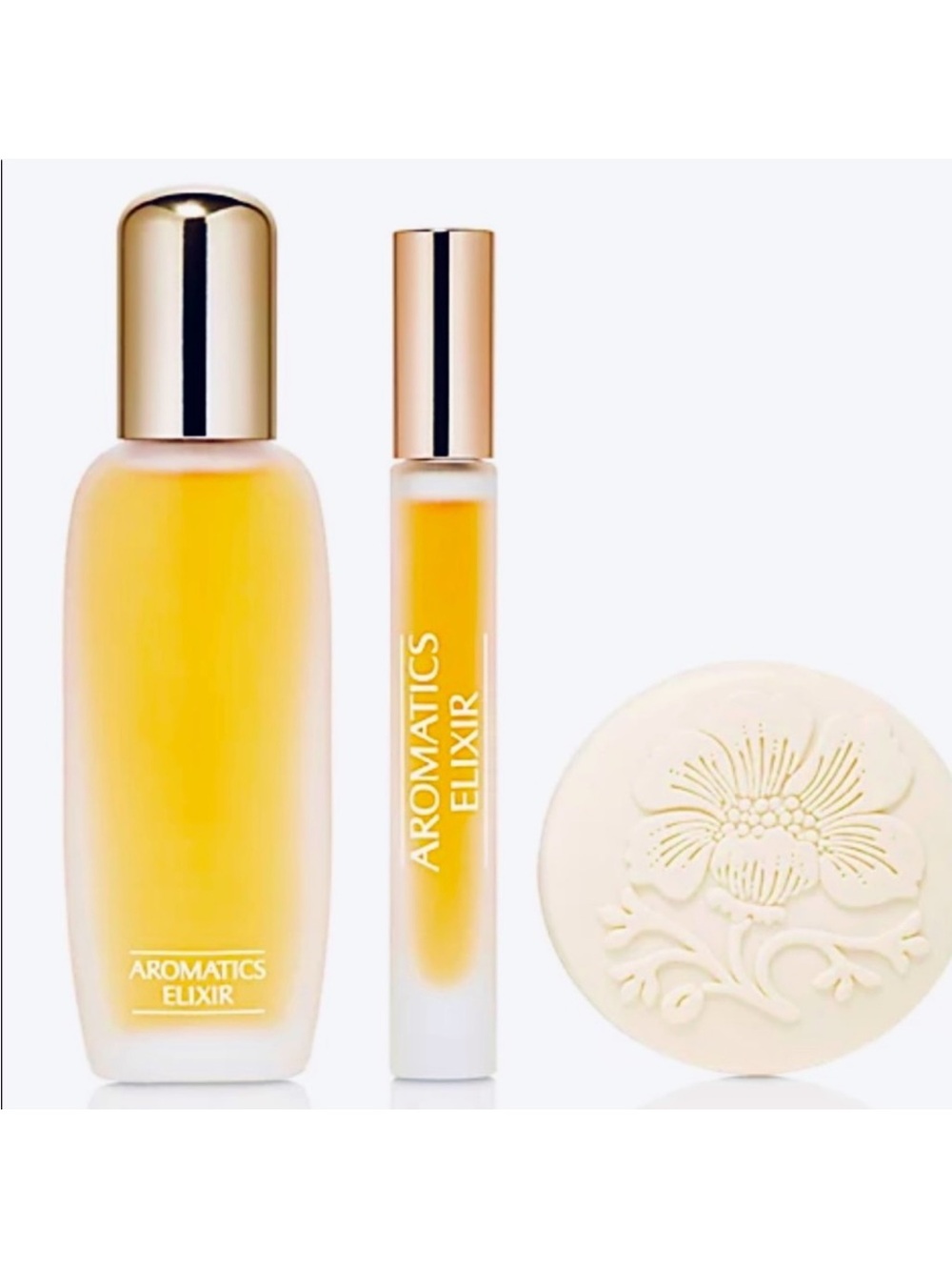 Clinique Luxe Aromatics Elixir Kit Perfume Rollerball Mini Perfume embossed Soap